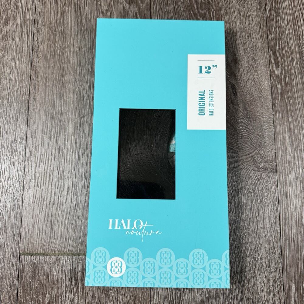 HALO COUTURE Original HALO EXTENSIONS 12in Color #1B; Dark Brown and beautiful. - Picture 2 of 14